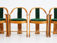 Set of 4 Italian Bentwood Armchairs, 1970s