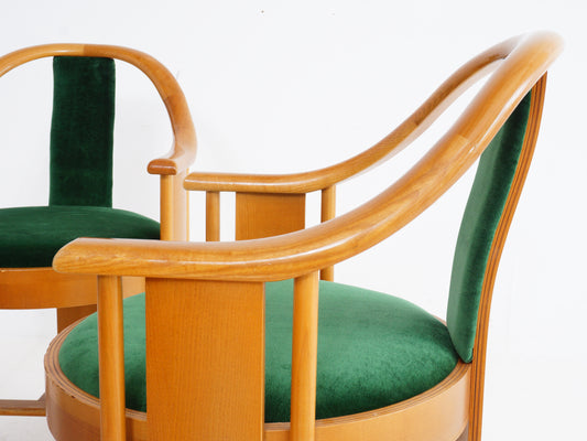 Set of 4 Italian Bentwood Armchairs, 1970s