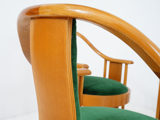 Set of 4 Italian Bentwood Armchairs, 1970s