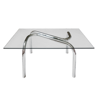 Tubular Chrome & Glass DIning Table