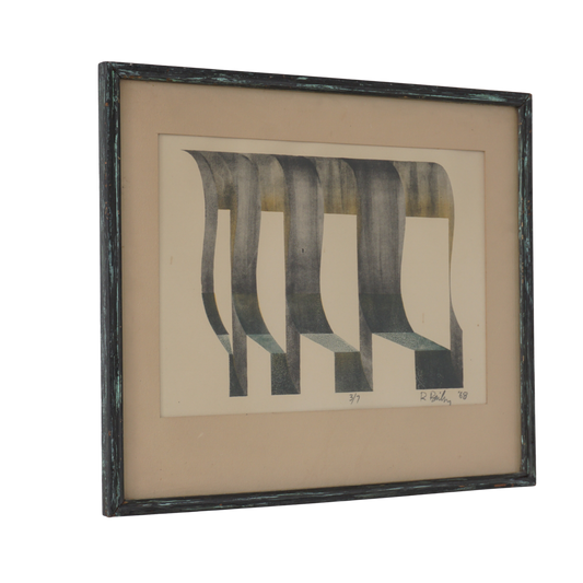 Abstract Watercolor by R. Bailey, 1968