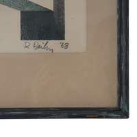 Abstract Watercolor by R. Bailey, 1968