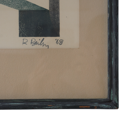 Abstract Watercolor by R. Bailey, 1968