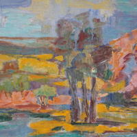 Lake Landscape Oil Painting, 31x25