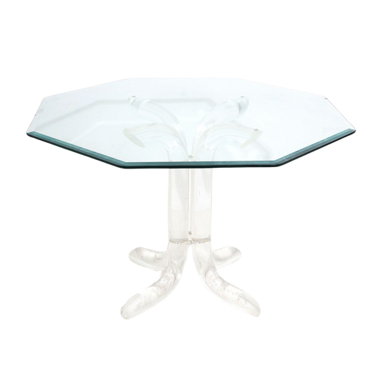 Lucite & Glass Table by Charles Hollis Jones, 1970s