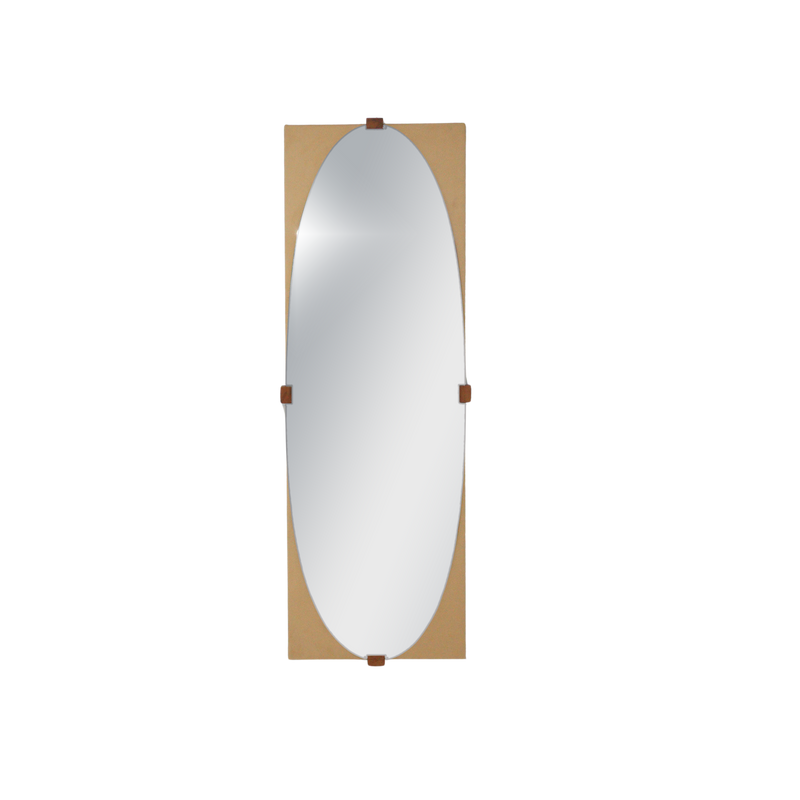 Upholstered Oval Mirror, 1960s