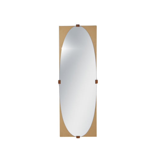 Upholstered Oval Mirror, 1960s