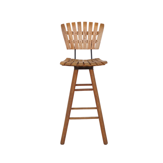 Slatted Wood Stool