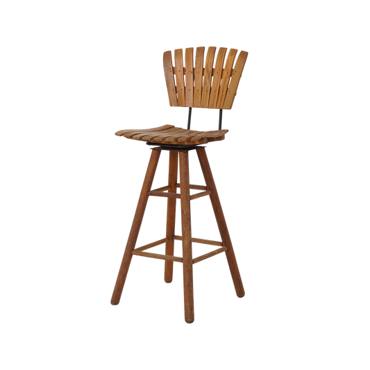 Slatted Wood Stool