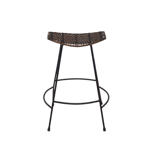 Iron & Wicker Stool