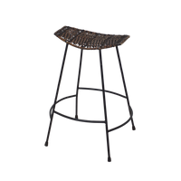 Iron & Wicker Stool