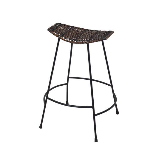 Iron & Wicker Stool
