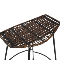 Iron & Wicker Stool