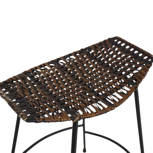 Iron & Wicker Stool