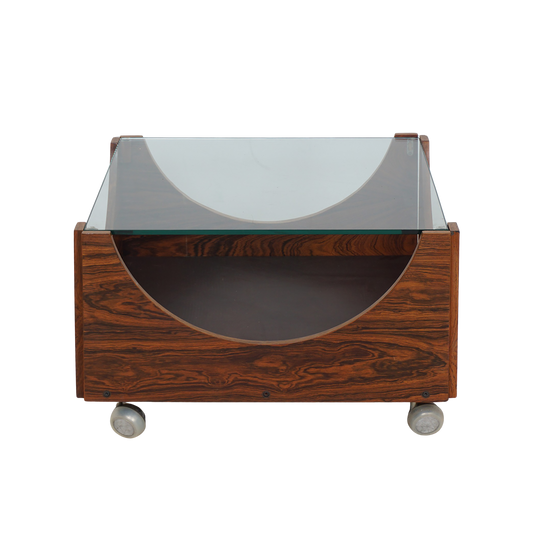 Danish Rosewood & Glass Coffee Table