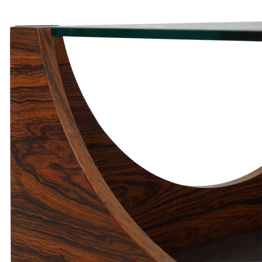 Danish Rosewood & Glass Coffee Table