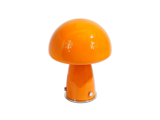 Orange Glass Mushroom Lamp