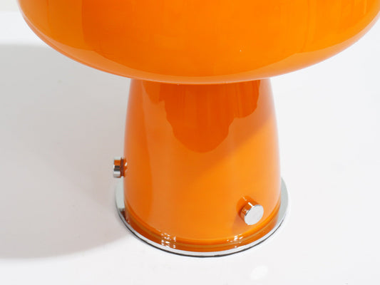 Orange Glass Mushroom Lamp