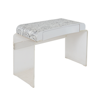 Lucite Vanity with Unique Wood Veneer