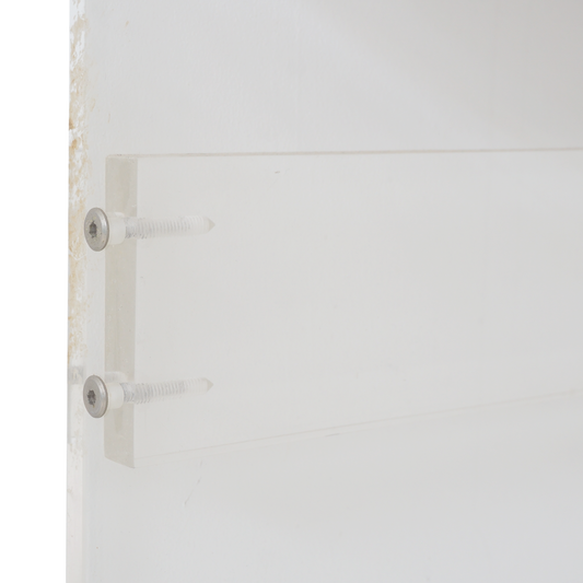 Lucite Vanity with Unique Wood Veneer