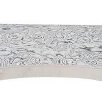 Lucite Vanity with Unique Wood Veneer