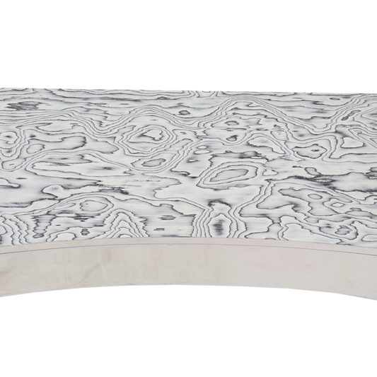 Lucite Vanity with Unique Wood Veneer