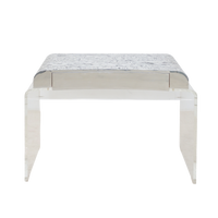 Lucite Vanity with Unique Wood Veneer