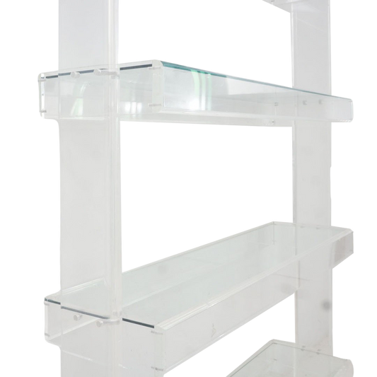 Lucite & Glass Shelving, 1980s