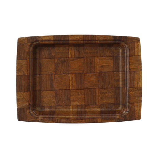 Checked Wood Tray by Swanson, 1970s