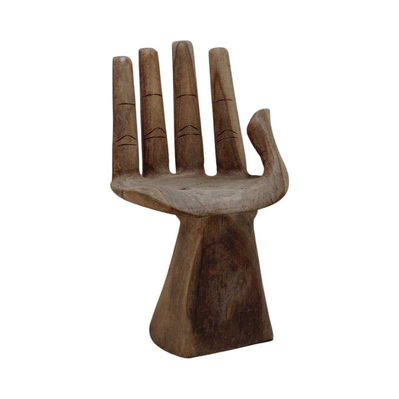 Carved Wood Hand Chair, 1980s