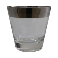 Set of 4 Silver Rimmed Rocks Glasses