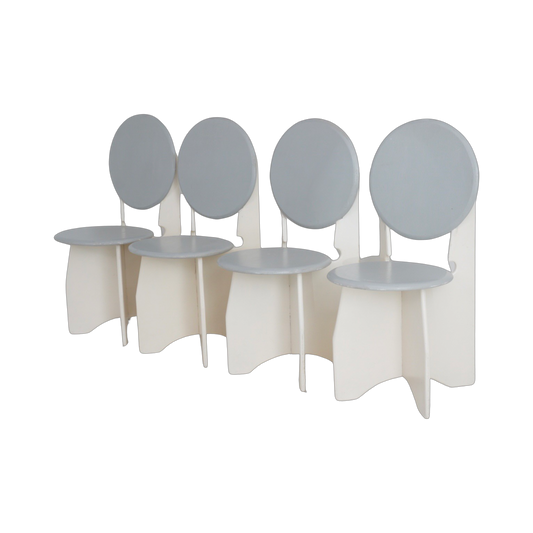 Set of 4 Modernist Dining Chairs, 1980s