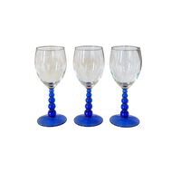 Colbalt Blue Bubble Stemmed Goblet