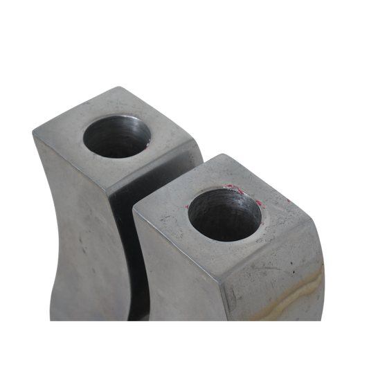 Wavy Pewter Candle Holders