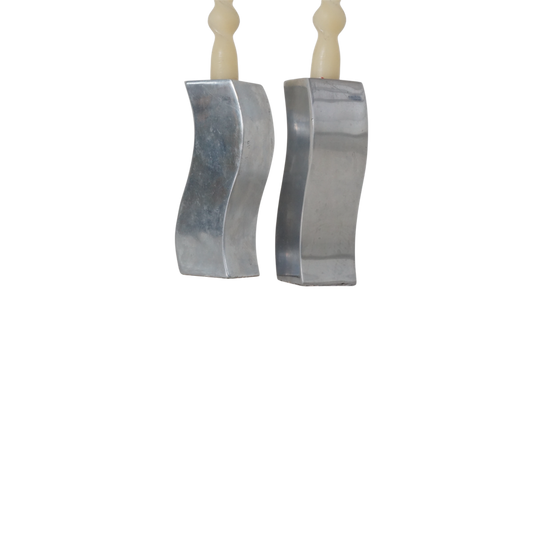 Wavy Pewter Candle Holders
