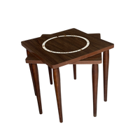 Pair of MCM Square Mosaic Side Stacking Drink Tables