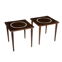 Pair of MCM Square Mosaic Side Stacking Drink Tables