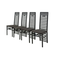 Set of 4 Geometric Ladder Back Chairs
