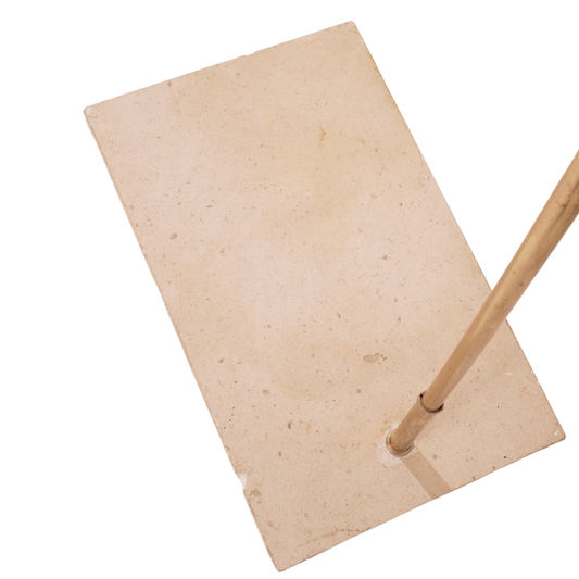 Travertine Base Arc Floor Lamp