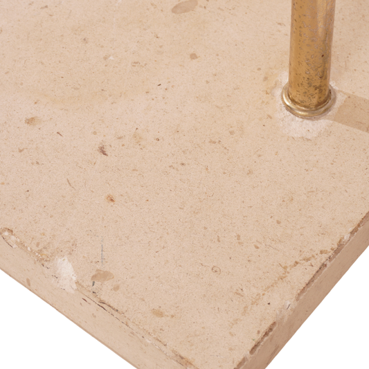 Travertine Base Arc Floor Lamp