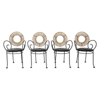 Rattan & Iron Chairs by Arthur Umanoff, 1960s