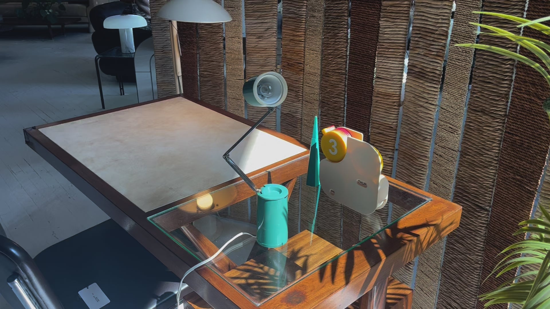 Pair of Teal Lloyd Lamps, 1960s