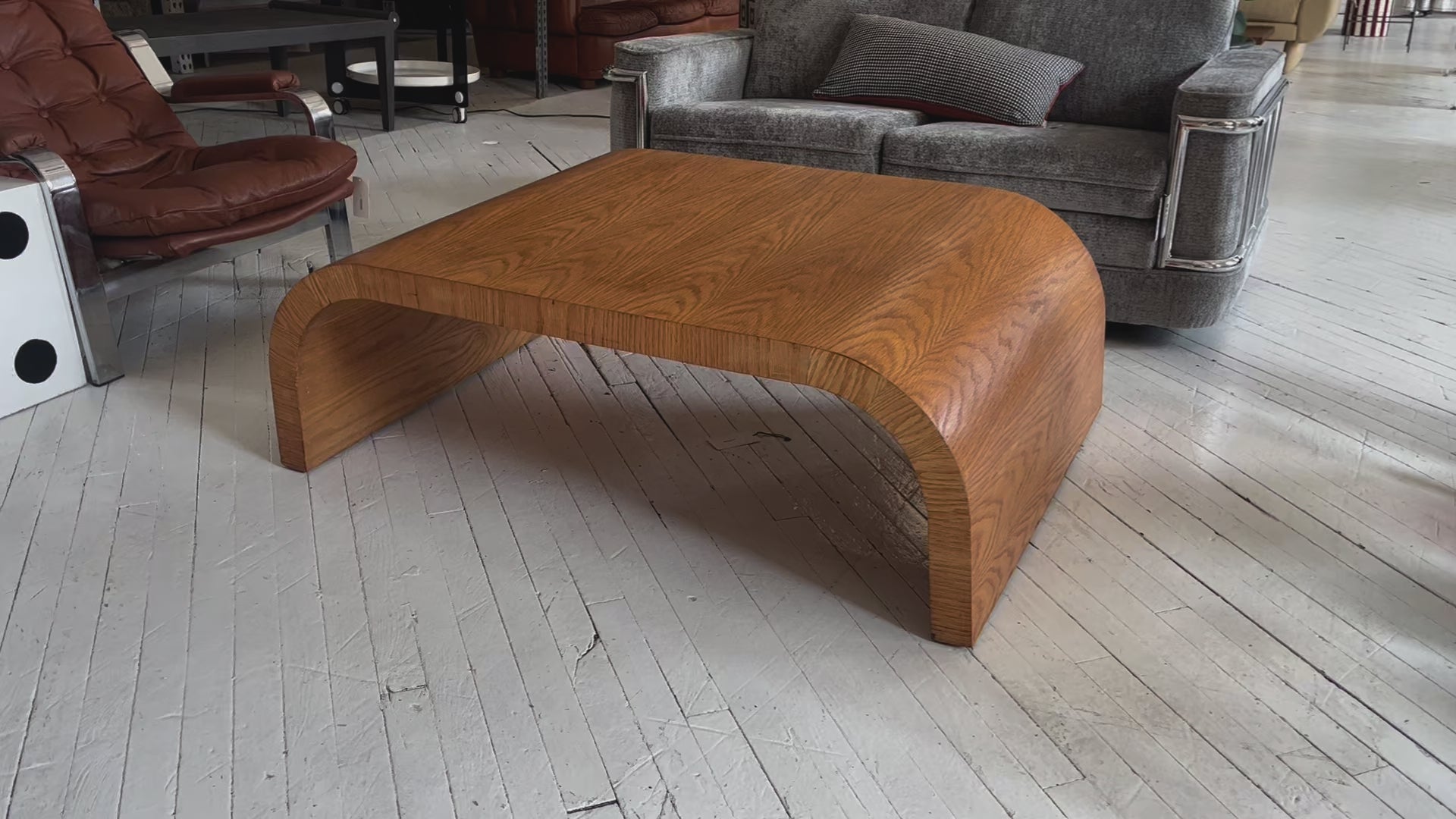 Large Oak Waterfall Coffee Table