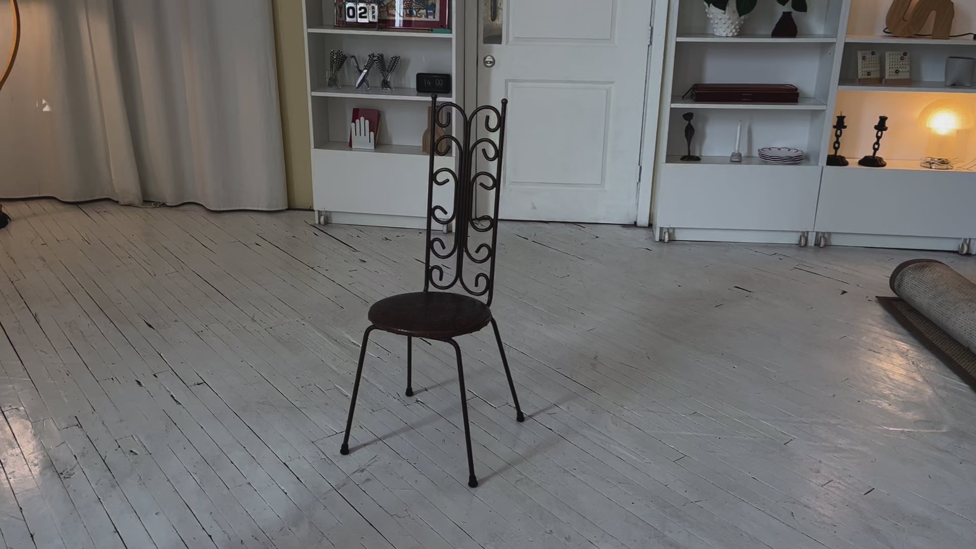 Pair of Iron Scroll Side Chairs