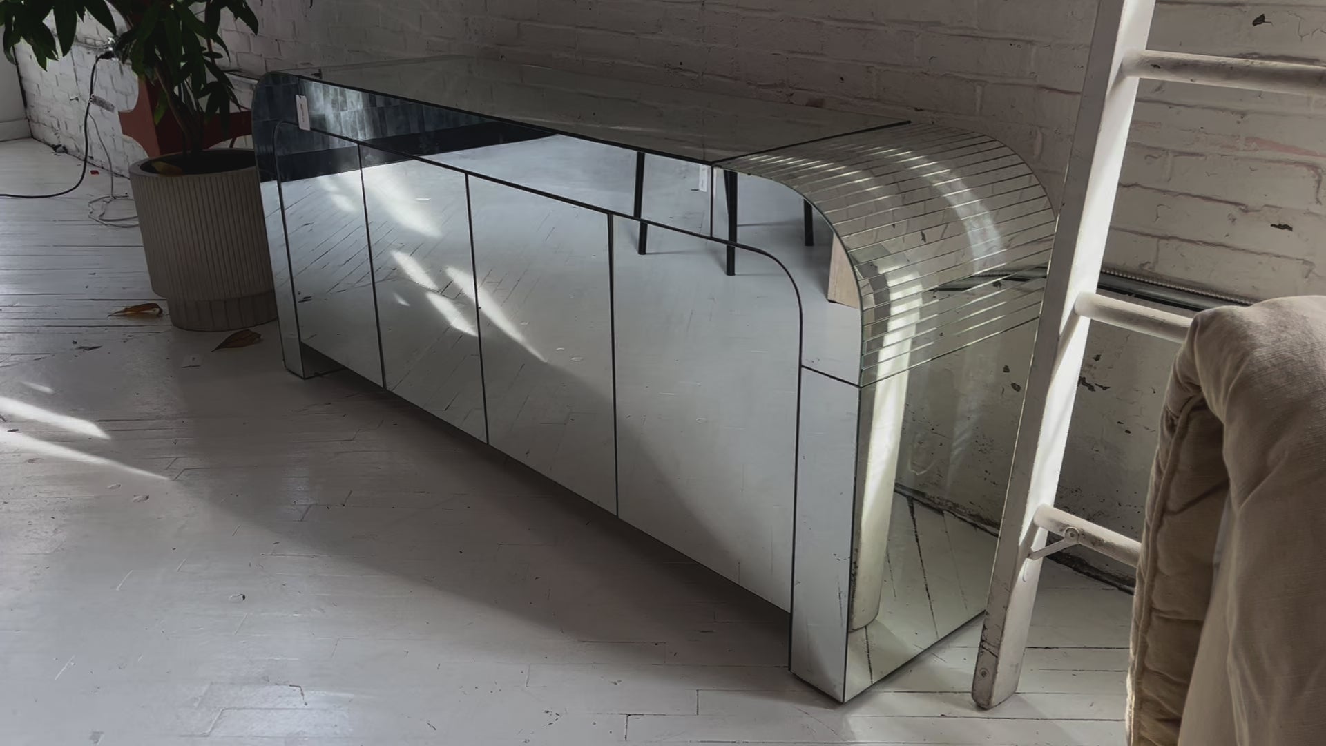 Waterfall Mirrored Credenza