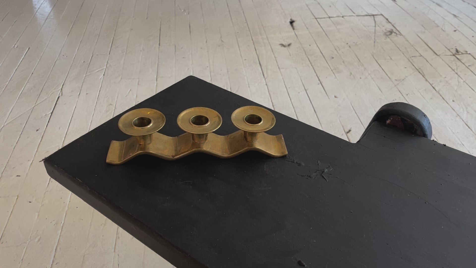 Wavy Brass Candle Holder