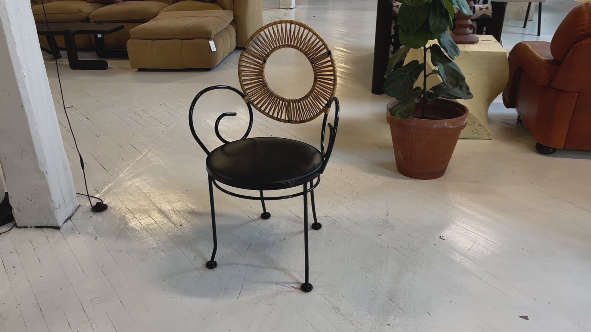 Rattan & Iron Chairs by Arthur Umanoff, 1960s