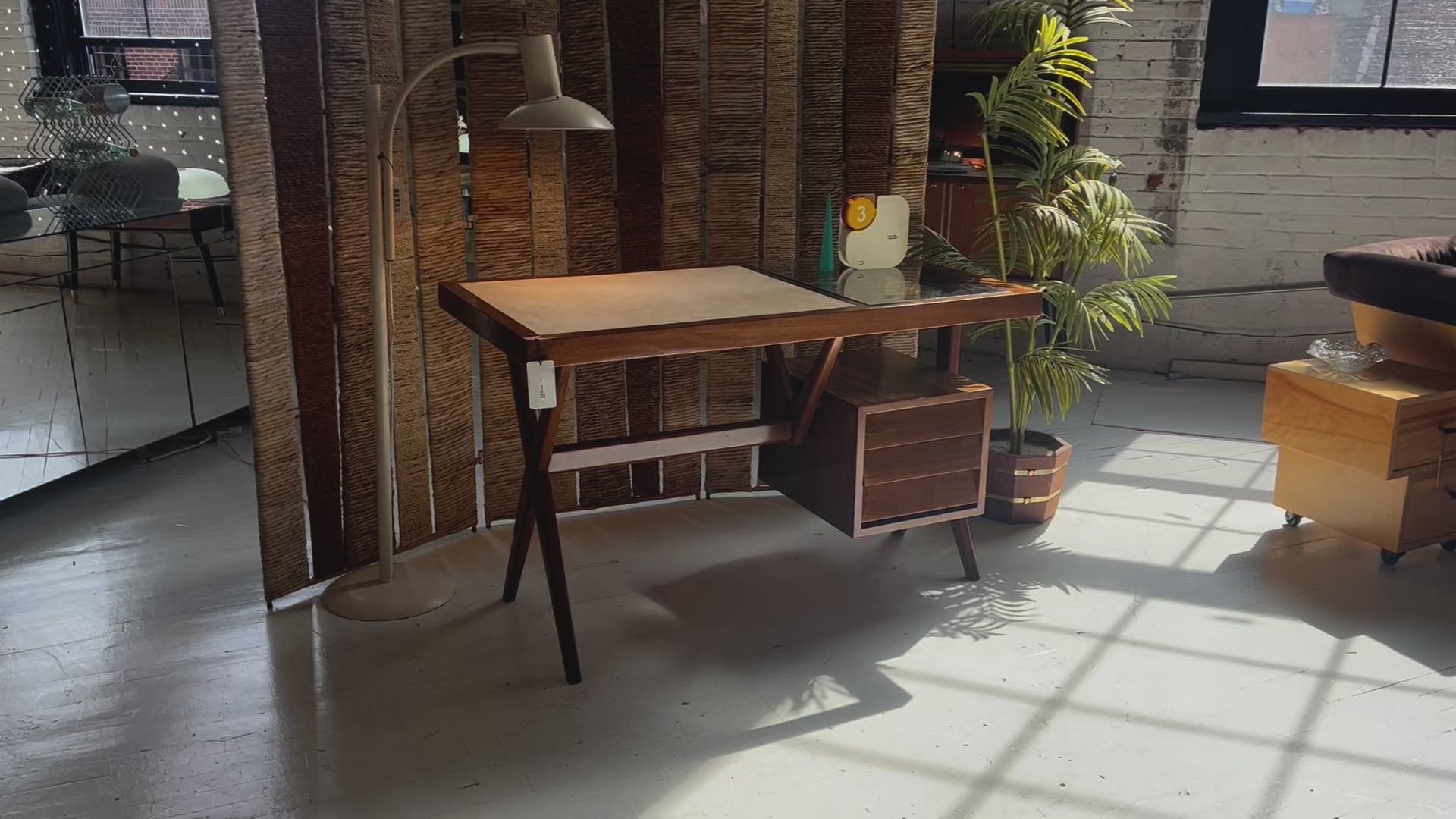 Midcentury Mahogany X-Frame Desk