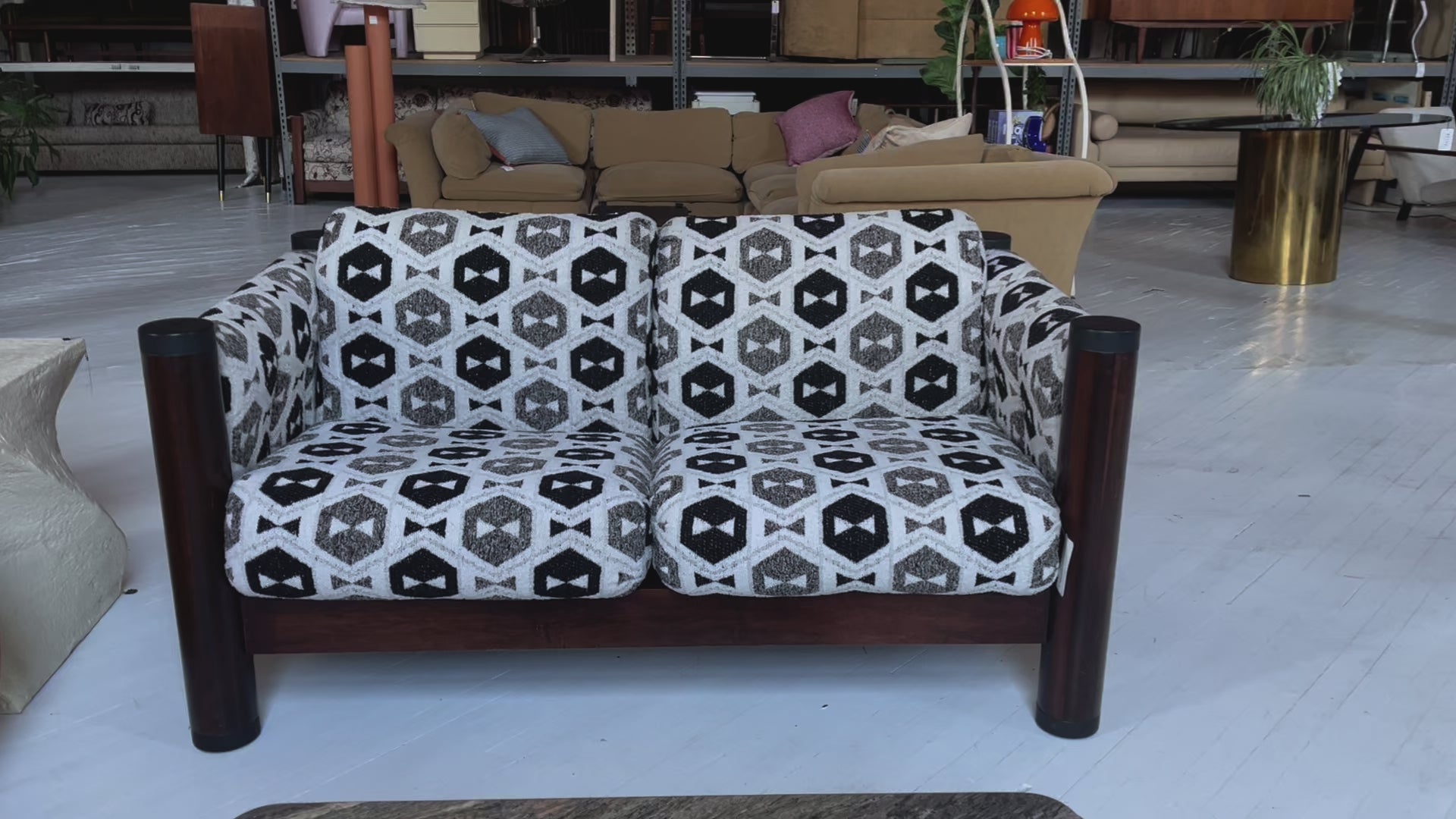 Midcentury Sling Love Seat