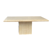 Travertine Pedestal Dining Table